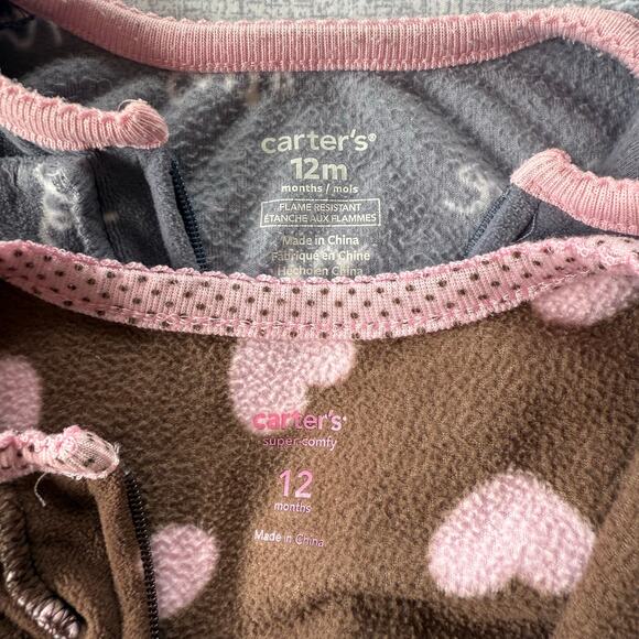 12 Month Footed Fleece Sleepers - Picture 4 of 5